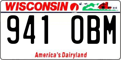 WI license plate 941OBM