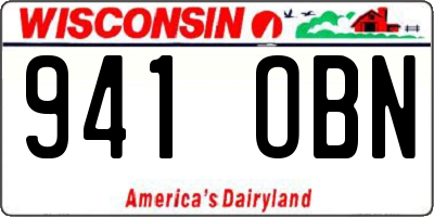 WI license plate 941OBN