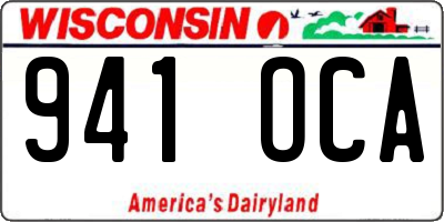 WI license plate 941OCA