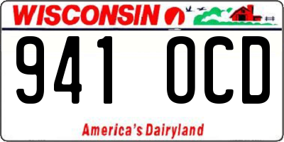 WI license plate 941OCD