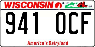 WI license plate 941OCF
