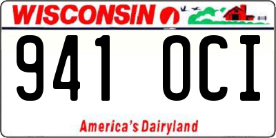 WI license plate 941OCI