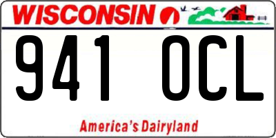 WI license plate 941OCL