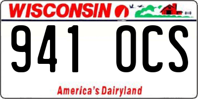 WI license plate 941OCS