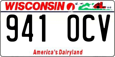 WI license plate 941OCV