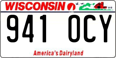 WI license plate 941OCY