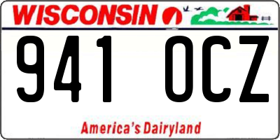 WI license plate 941OCZ