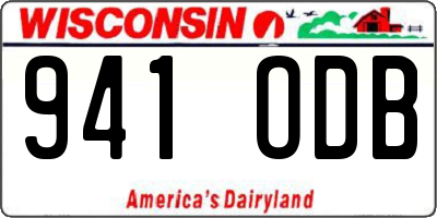 WI license plate 941ODB