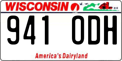 WI license plate 941ODH