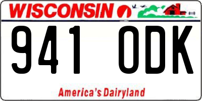 WI license plate 941ODK