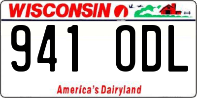 WI license plate 941ODL
