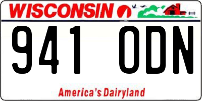 WI license plate 941ODN