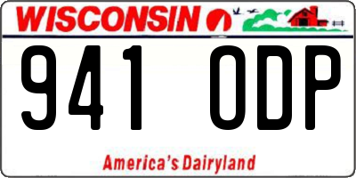 WI license plate 941ODP