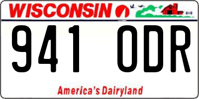 WI license plate 941ODR