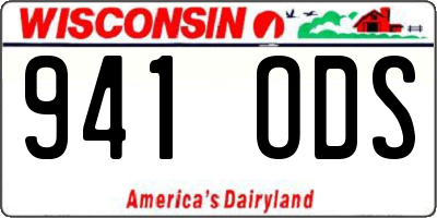 WI license plate 941ODS