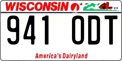 WI license plate 941ODT