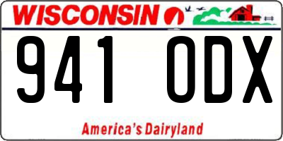 WI license plate 941ODX