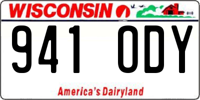 WI license plate 941ODY