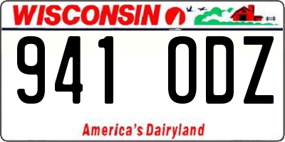 WI license plate 941ODZ