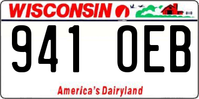 WI license plate 941OEB