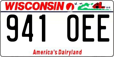 WI license plate 941OEE