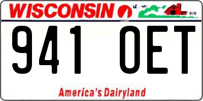 WI license plate 941OET