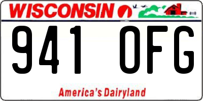 WI license plate 941OFG