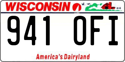 WI license plate 941OFI