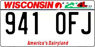 WI license plate 941OFJ