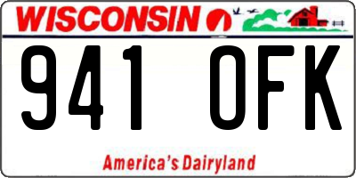 WI license plate 941OFK