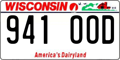 WI license plate 941OOD