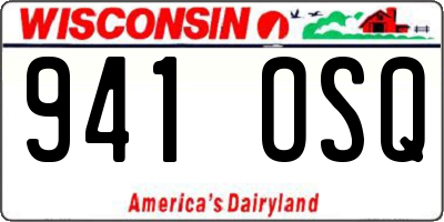 WI license plate 941OSQ