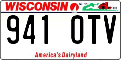 WI license plate 941OTV