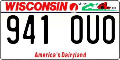WI license plate 941OUO