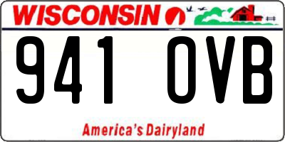 WI license plate 941OVB