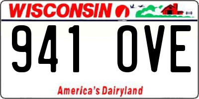 WI license plate 941OVE