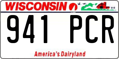 WI license plate 941PCR