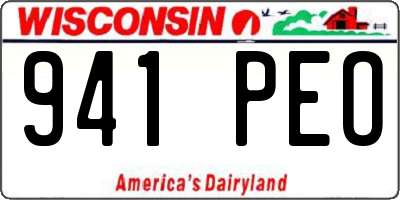 WI license plate 941PEO
