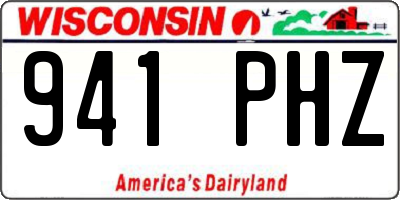WI license plate 941PHZ