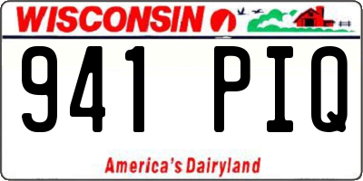 WI license plate 941PIQ