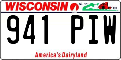 WI license plate 941PIW