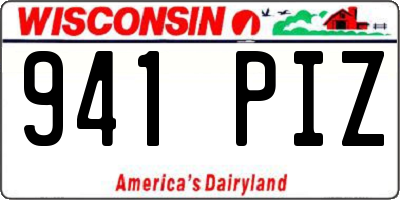 WI license plate 941PIZ