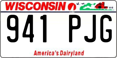 WI license plate 941PJG