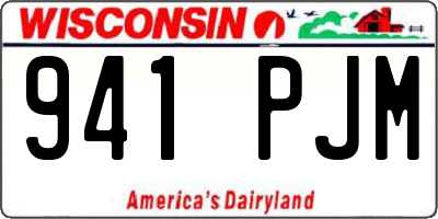 WI license plate 941PJM