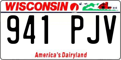 WI license plate 941PJV