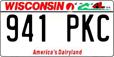 WI license plate 941PKC