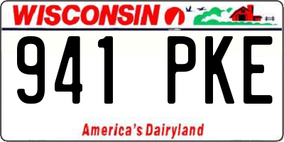 WI license plate 941PKE