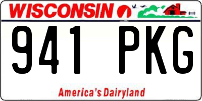 WI license plate 941PKG