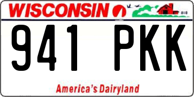 WI license plate 941PKK