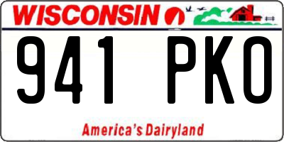 WI license plate 941PKO